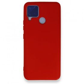 Realme C15 Nano İçi Kadife Silikon Kırmızı Kılıf