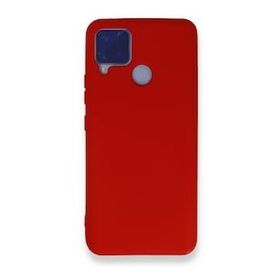 Realme C15 Nano İçi Kadife Silikon Kırmızı Kılıf