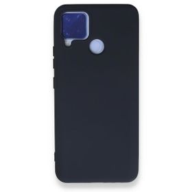 Realme C15 Nano İçi Kadife Silikon Lacivert Kılıf