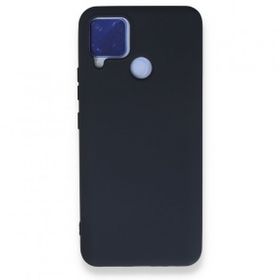 Realme C15 Nano İçi Kadife Silikon Lacivert Kılıf