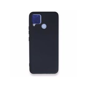 Realme C15 Nano İçi Kadife Silikon Lacivert Kılıf