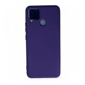 Realme C15 Nano İçi Kadife Silikon Mor Kılıf