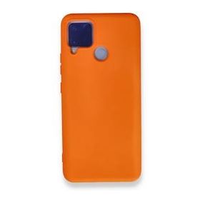 Realme C15 Nano İçi Kadife Silikon Turuncu Kılıf