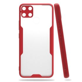 Realme C15 Platin Silikon Kırmızı Kılıf