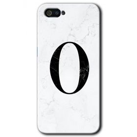 Realme C2 Beyaz Mermer Desenli Ö Harfi Baskılı Uyumlu Silikon Kılıf