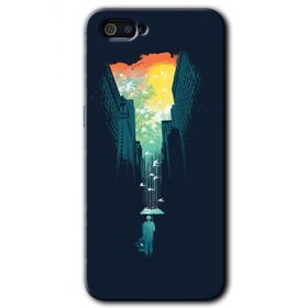Realme C2 City Bird Sky Baskılı Uyumlu Silikon Kılıf