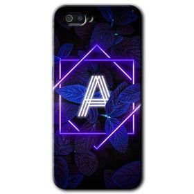 Realme C2 Dark Neon Yaprak A Harfi Baskılı Uyumlu Silikon Kılıf