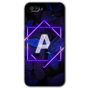 Realme C2 Dark Neon Yaprak A Harfi Baskılı Uyumlu Silikon Kılıf
