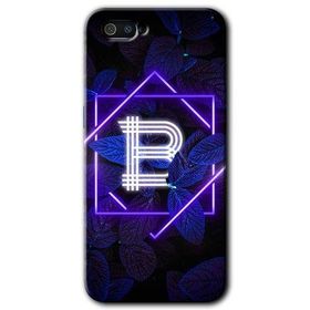 Realme C2 Dark Neon Yaprak B Harfi Baskılı Uyumlu Silikon Kılıf