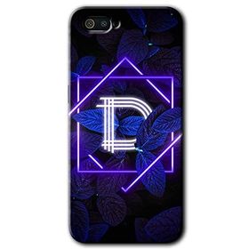 Realme C2 Dark Neon Yaprak D Harfi Baskılı Uyumlu Silikon Kılıf