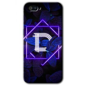 Realme C2 Dark Neon Yaprak D Harfi Baskılı Uyumlu Silikon Kılıf