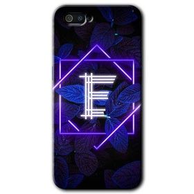 Realme C2 Dark Neon Yaprak E Harfi Baskılı Uyumlu Silikon Kılıf