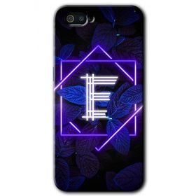 Realme C2 Dark Neon Yaprak E Harfi Baskılı Uyumlu Silikon Kılıf