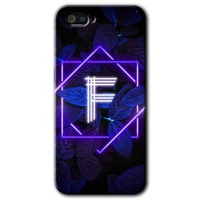 Realme C2 Dark Neon Yaprak F Harfi Baskılı Uyumlu Silikon Kılıf