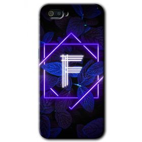 Realme C2 Dark Neon Yaprak F Harfi Baskılı Uyumlu Silikon Kılıf