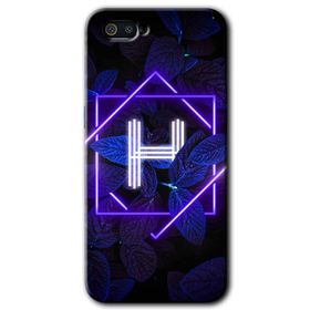 Realme C2 Dark Neon Yaprak H Harfi Baskılı Uyumlu Silikon Kılıf