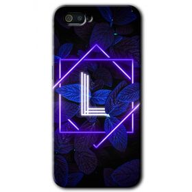 Realme C2 Dark Neon Yaprak L Harfi Baskılı Uyumlu Silikon Kılıf