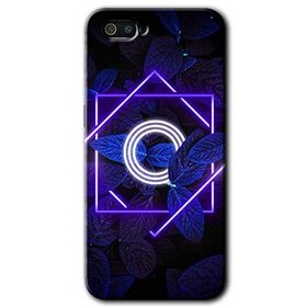 Realme C2 Dark Neon Yaprak O Harfi Baskılı Uyumlu Silikon Kılıf