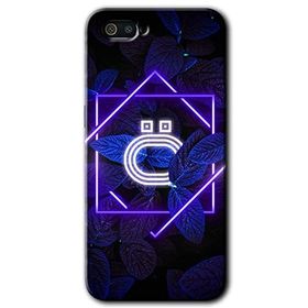 Realme C2 Dark Neon Yaprak O Harfi Baskılı Uyumlu Silikon Kılıf
