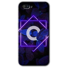 Realme C2 Dark Neon Yaprak O Harfi Baskılı Uyumlu Silikon Kılıf