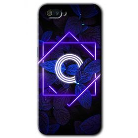 Realme C2 Dark Neon Yaprak O Harfi Baskılı Uyumlu Silikon Kılıf