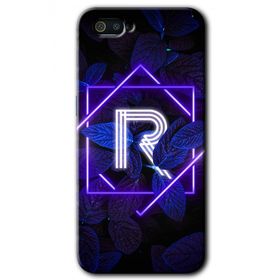 Realme C2 Dark Neon Yaprak R Harfi Baskılı Uyumlu Silikon Kılıf