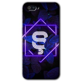 Realme C2 Dark Neon Yaprak S Harfi Baskılı Uyumlu Silikon Kılıf