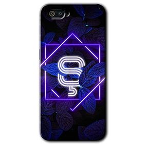 Realme C2 Dark Neon Yaprak S Harfi Baskılı Uyumlu Silikon Kılıf