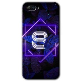 Realme C2 Dark Neon Yaprak S Harfi Baskılı Uyumlu Silikon Kılıf
