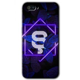 Realme C2 Dark Neon Yaprak S Harfi Baskılı Uyumlu Silikon Kılıf