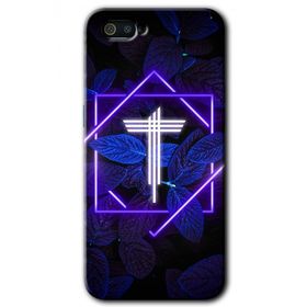 Realme C2 Dark Neon Yaprak T Harfi Baskılı Uyumlu Silikon Kılıf