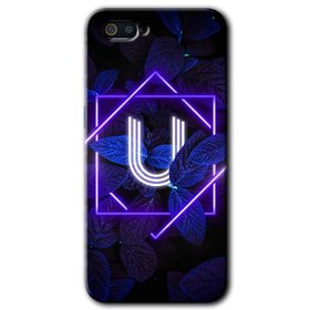 Realme C2 Dark Neon Yaprak U Harfi Baskılı Uyumlu Silikon Kılıf