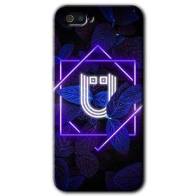 Realme C2 Dark Neon Yaprak U Harfi Baskılı Uyumlu Silikon Kılıf