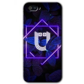 Realme C2 Dark Neon Yaprak U Harfi Baskılı Uyumlu Silikon Kılıf