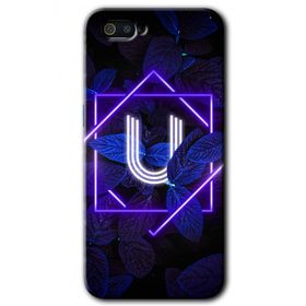 Realme C2 Dark Neon Yaprak U Harfi Baskılı Uyumlu Silikon Kılıf