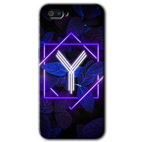 Realme C2 Dark Neon Yaprak Y Harfi Baskılı Uyumlu Silikon Kılıf
