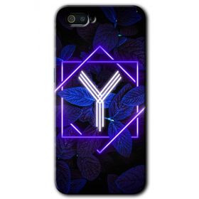 Realme C2 Dark Neon Yaprak Y Harfi Baskılı Uyumlu Silikon Kılıf