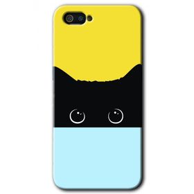 Realme C2 Kara Kedi Baskılı Uyumlu Silikon Kılıf