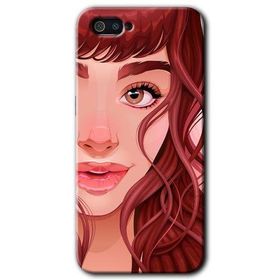 Realme C2 Kızıl Kız Baskılı Uyumlu Silikon Kılıf
