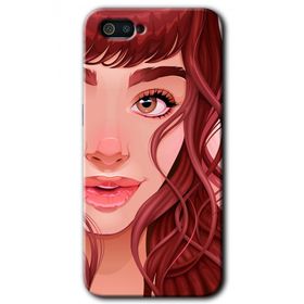 Realme C2 Kızıl Kız Baskılı Uyumlu Silikon Kılıf