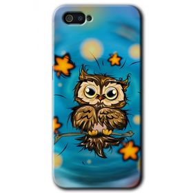 Realme C2 Owl Bird Stars Baskılı Uyumlu Silikon Kılıf