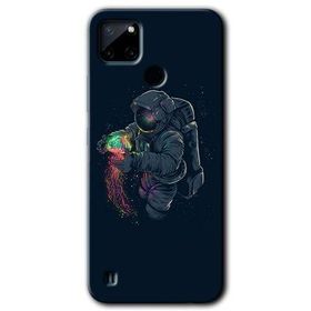 Realme C21 Astronot Kıyafeti Baskılı Uyumlu Silikon Kılıf