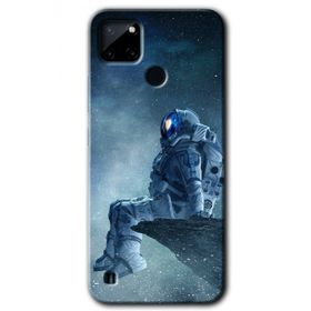 Realme C21 Astronot Yalnızlığı Baskılı Uyumlu Silikon Kılıf