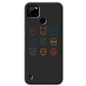 Realme C21 Avengers Minimalism Baskılı Uyumlu Silikon Kılıf