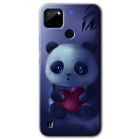 Realme C21 Bebek Panda Baskılı Uyumlu Silikon Kılıf