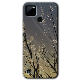Realme C21 Branches Flowers Baskılı Uyumlu Silikon Kılıf