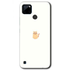 Realme C21 Cat Minimalism Baskılı Uyumlu Silikon Kılıf