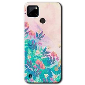 Realme C21 Çizim Yapraklar Baskılı Uyumlu Silikon Kılıf