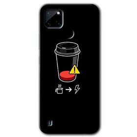 Realme C21 Coffee Battery Baskılı Uyumlu Silikon Kılıf