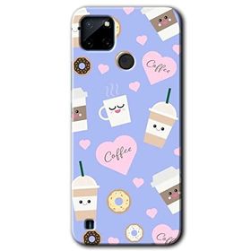 Realme C21 Coffee Cake Baskılı Uyumlu Silikon Kılıf